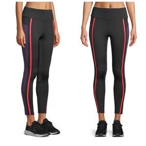 NWOT Avia Women's Active Performance Side Stripe Capri Leggings 7/8 Black - M